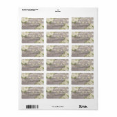 木材素朴フローラ列ラ結婚イトのアドレス ラベル (フルシート)