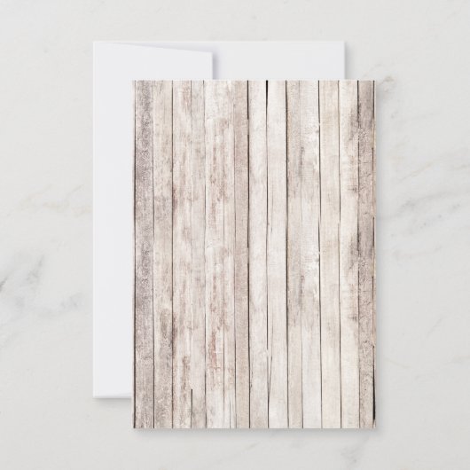 木材素朴フローラ国の結婚式の日付を保存 セーブザデート (裏面)