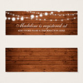 木材素朴ブライダルシャワーレジストリ挿入カード (正面&裏面)