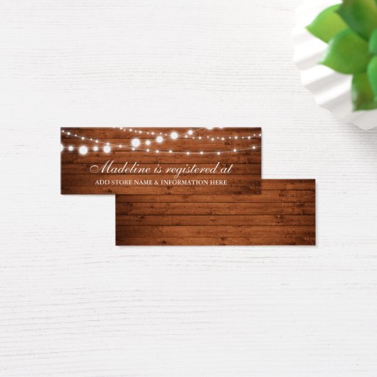 木材素朴ブライダルシャワーレジストリ挿入カード (デスク)