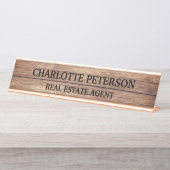 木材素朴プロフェッショナルデスク名プレート デスクネームプレート (正面)