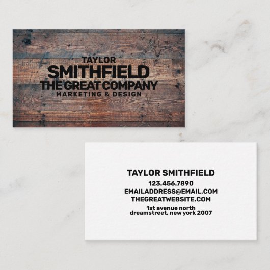 木材素朴プロフェッショナル名刺 名刺 (正面/裏面)