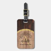 木材素朴モノグラム ラゲッジタグ (正面縦)