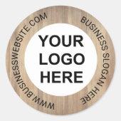 木材素朴ロゴ事業の包装ラベル ラウンドシール (正面)