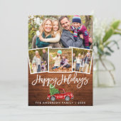 木材素朴ヴィンテージトラックブラシスクリプト4写真 シーズンカード (スタンド正面)