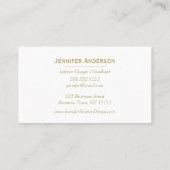 木材素朴ヴィンテージバラ及び金ゴールドフローラ 名刺 (裏面)