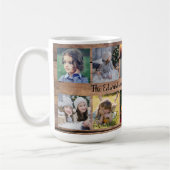 木材素朴家族写真コラージャーファミリー名 コーヒーマグカップ (左)