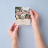 木材素朴彫刻ハート写真コラージュ予算 チラシ (手)