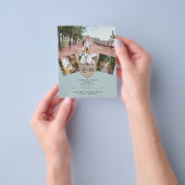 木材素朴彫刻ハート写真コラージュ予算 チラシ (手)