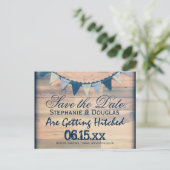 木材素朴束バナー日付はがきを保存 案内ポストカード (スタンド正面)