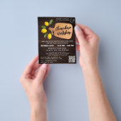 木材素朴板シトラス料理スクリプト チラシ (手)