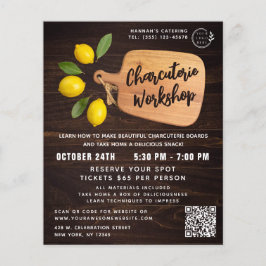 木材素朴板シトラス料理スクリプト チラシ