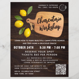 木材素朴板シトラス料理スクリプト チラシ