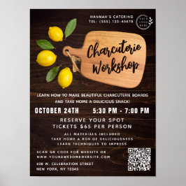 木材素朴板シトラス料理スクリプト ポスター