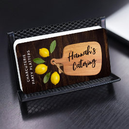 木材素朴板シトラス料理スクリプト 名刺