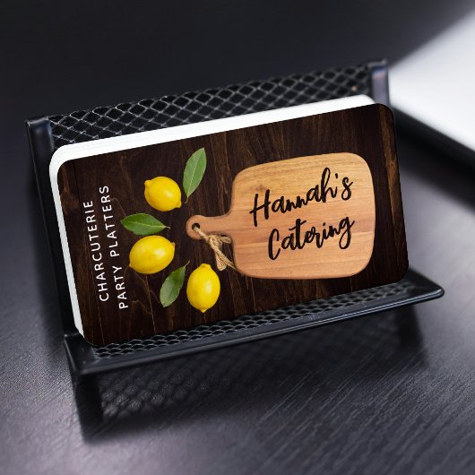 木材素朴板シトラス料理スクリプト 名刺