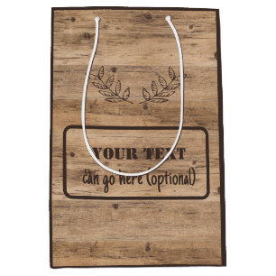 木材素朴板(オプション文字抱き枕) ミディアムペーパーバッグ