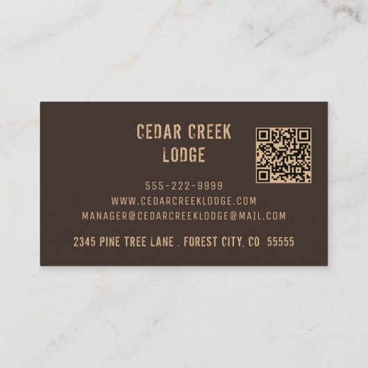 木材素朴林プロパティレンタルQRコード 名刺 (裏面)