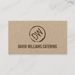 木材素朴焼き打ちモノグラムのクラフト 名刺