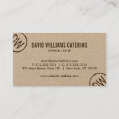 木材素朴焼き打ちモノグラムのクラフト 名刺 (裏面)