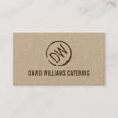 木材素朴焼き打ちモノグラムのクラフト 名刺 (正面)