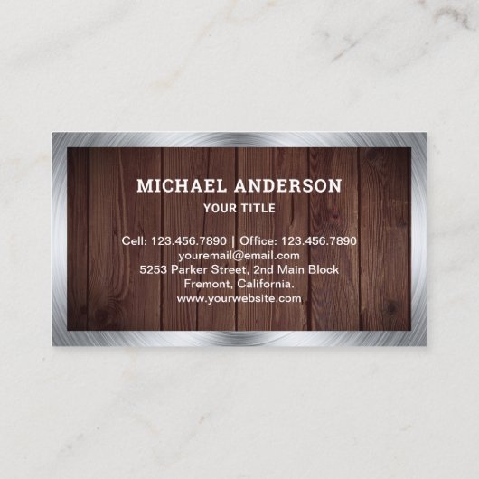 木材素朴物流輸送トラックトレーラー 名刺 (裏面)