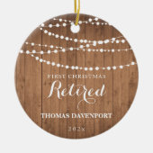 木材素朴第退職した1クリスマスセラミックオーナメント セラミックオーナメント (正面)