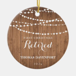 木材素朴第退職した1クリスマスセラミックオーナメント セラミックオーナメント