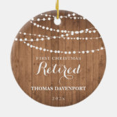 木材素朴第退職した1クリスマスセラミックオーナメント セラミックオーナメント (裏面)