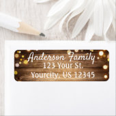 木材素朴背景ボッチ光差出人住所 ラベル (インサイチュ)