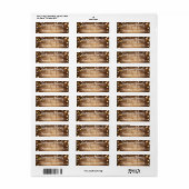 木材素朴背景ボッチ光差出人住所 ラベル (フルシート)