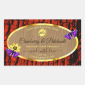 木材素朴製品ラベル紫蝶ロゴ 長方形シール (正面)