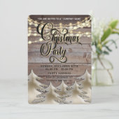 木材素朴金ゴールド企業のクリスマスパーティー 招待状 (スタンド正面)