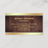 木材素朴金ゴールド聴診器プロフェッショナル 名刺 (裏面)