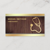 木材素朴金ゴールド聴診器プロフェッショナル 名刺 (正面)