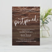 木材素朴(ライトが延期され結婚たカード付き) 招待状 (スタンド正面)