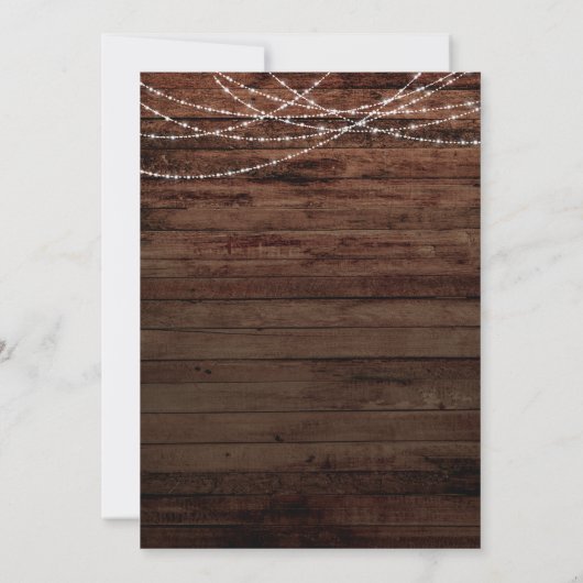 木材素朴(ライトが延期され結婚たカード付き) 招待状 (裏面)