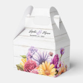 木材素朴&水彩フローラカントリーウェディング フェイバーボックス (裏面サイド)