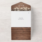 木材素朴QRコード文字列ライトフローラ結婚 オールインワン招待状 (外側)