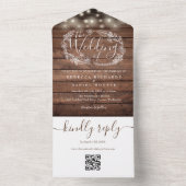 木材素朴QRコード文字列ライトフローラ結婚 オールインワン招待状 (内側)