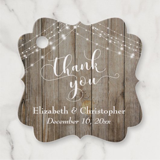 木材結婚とライトを風化してくれてありがとう フェイバータグ (正面)