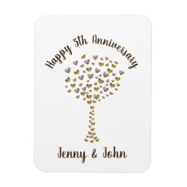 木材結婚の5周年記念 マグネット