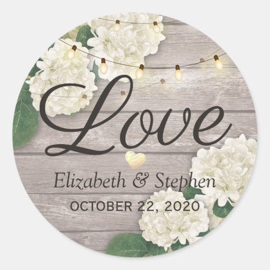 木材結婚フローラストリングラ素朴イト ラウンドシール (正面)