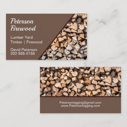木材置場の薪 名刺 (正面/裏面)
