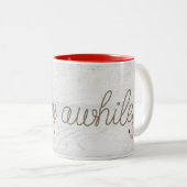 木材航海の上の滞在中の文字ロープメッセージ ツートーンマグカップ (正面右)