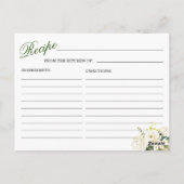 木材赤面バラフローラブライダルシャワーレシピカード ポストカード (裏面)