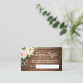 木材赤面素朴フローラベビーシャワーおむつラッフル エンクロージャーカード (スタンド正面)