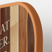 木材遊素朴科ストライプのパーソナライズされた ピックルボールラケット (左詳細)