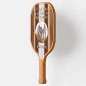 木材遊素朴科ストライプのパーソナライズされた ピックルボールラケット (左)