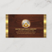 木材金ゴールドストライプ大工 名刺 (裏面)